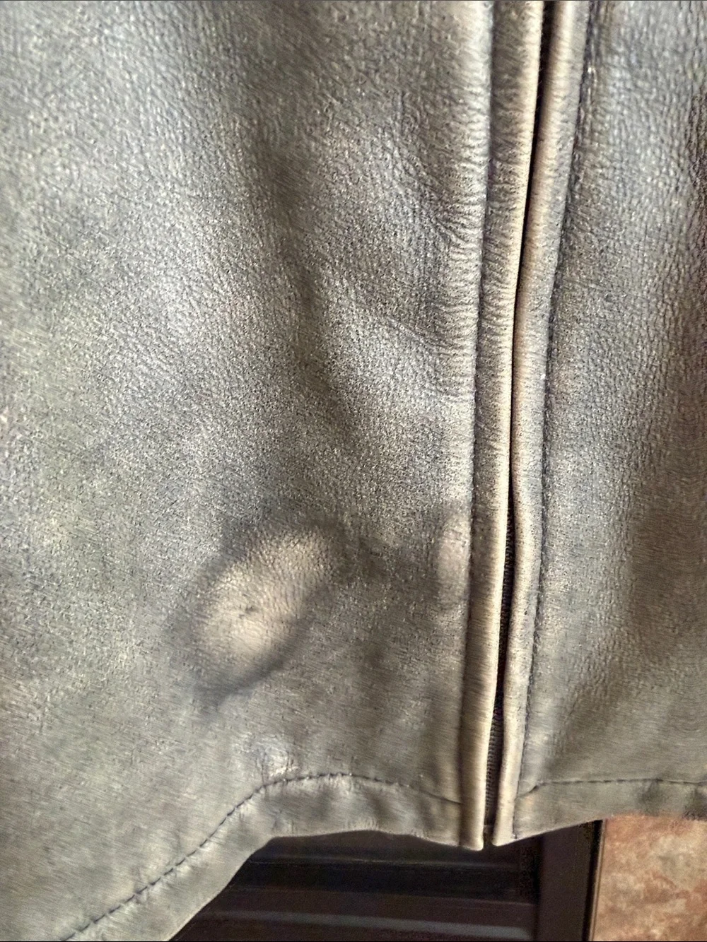 Distressed worn antique washed gray Rogue Leather biker moto motorcycle Jacket X